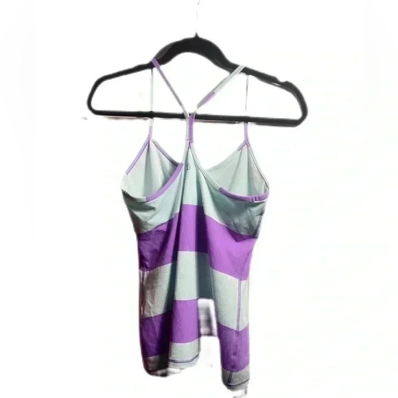 Lululemon power Y bold stripe power purple yoga casual athletic trendy tank 10 - Picture 3 of 4